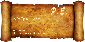 Pápa Edit névjegykártya